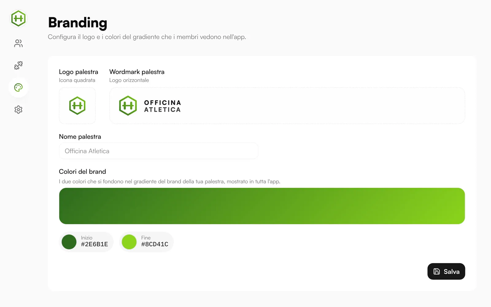 Customize the layout: center's logo and colors inside the Mentor platform